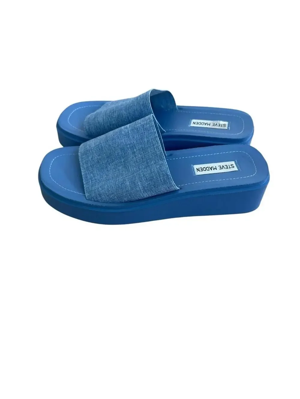 Steve Madden 90s Gimmee Blue Platform Sandals